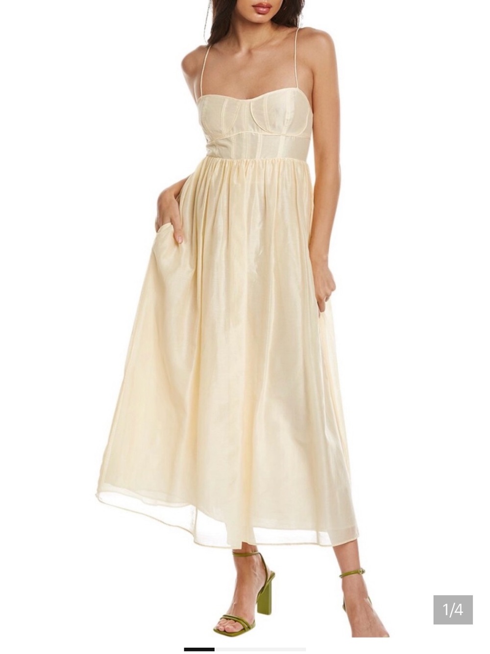 Ulla Johnson Cream Maxi Skirt with Spaghetti Straps